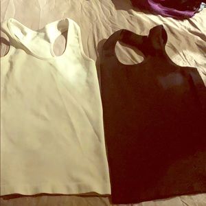 Black and white thick strap tank top